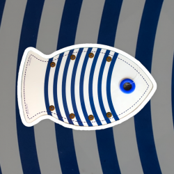 Fish & Blue Stripes Cutting Board