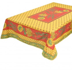 Provence Rectangle Tablecloth - Sunflower Red & Yellow