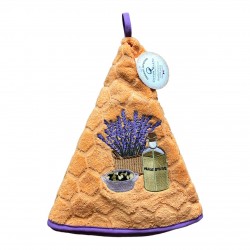 Round Terry Hand Towel - Lavender & Olive Oil - Apricot