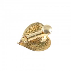 Vintage Coro Raspberry AB Rhinestones & Brushed Gold Tone Heart Clip on Earrings