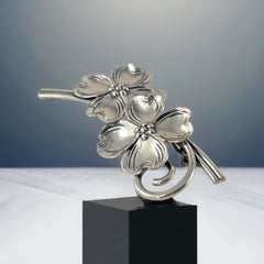 Vintage 1950s BEAU Sterling Double Dogwood Flower Brooch – Elegant Floral Pin