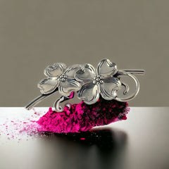 Vintage 1950s BEAU Sterling Double Dogwood Flower Brooch – Elegant Floral Pin