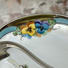 Vintage Altrohlau Czechoslovakia Pansies Porcelain Candy Dish