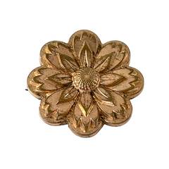 Antique 19th Century French Rose Gold Plated Floral Brooch – Victorian Elegance