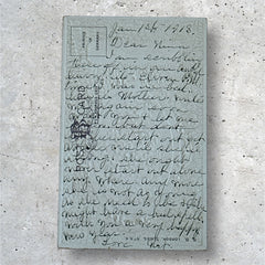 Antique 1910s New Year postcard featuring embossed blue forget-me-not flowers in a gold-gilded oval frame, set against a textured brown background resembling crocodile skin; elegant and well-preserved with handwritten 1913 message on reverse.