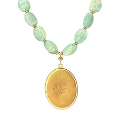 Antique Art Nouveau Gold-Filled Locket Necklace with Moonstones – Designed by Elisabeth Michel-Meyrueix