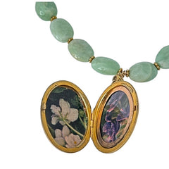 Antique Art Nouveau Gold-Filled Locket Necklace with Moonstones – Designed by Elisabeth Michel-Meyrueix