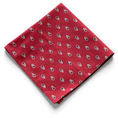 Provence cotton napkins in red and yellow floral Avignon pattern by Marat d’Avignon, displayed in soft natural light.