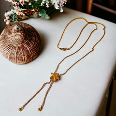 Vintage Avon Starfish Gold Tone Lariat Necklace 1982