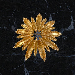 Vintage Avon Starburst Textured Gold Tone Statement Flower Brooch