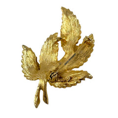 Vintage BSK Gold Tone Leaf Spray Brooch