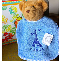 Baby Bib - Eiffel Tower -Blue -Boy