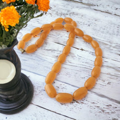 Vintage French Art Deco Light Butterscotch Bakelite Long Necklace