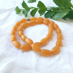 Vintage French Art Deco Light Butterscotch Bakelite Long Necklace