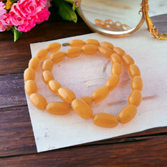 Vintage French Art Deco Light Butterscotch Bakelite Long Necklace