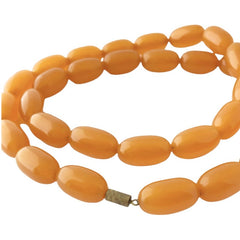 Vintage French Art Deco Light Butterscotch Bakelite Long Necklace