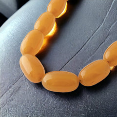 Vintage French Art Deco Light Butterscotch Bakelite Long Necklace