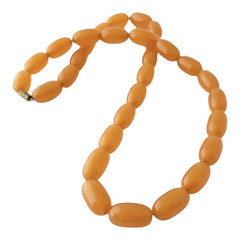 Vintage French Art Deco Light Butterscotch Bakelite Long Necklace