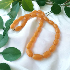 Vintage French Art Deco Light Butterscotch Bakelite Long Necklace