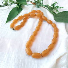 Vintage French Art Deco Light Butterscotch Bakelite Long Necklace