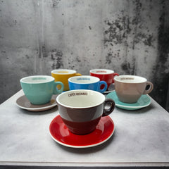 French Cafés Richard Classic Cappuccino Coffee Cup & Saucer Set – 6 Colors Available