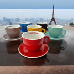 French Cafés Richard Classic Cappuccino Cup & Saucer Set - 6 Colors 