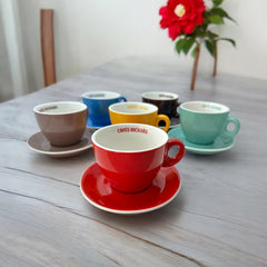 French Cafés Richard Classic Cappuccino Cup & Saucer Set - 6 Colors 