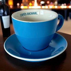 French Cafés Richard Classic Cappuccino Cup & Saucer Set - Blue