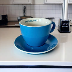 French Cafés Richard Classic Cappuccino Cup & Saucer Set - Blue