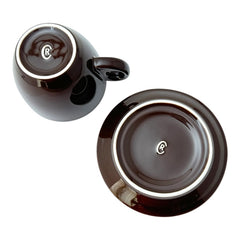 French Cafés Richard Classic Cappuccino Cup & Saucer Set - Dark Brown