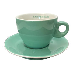 French Cafés Richard Classic Double Espresso Coffee Cup &amp; Saucer Set - Light Green