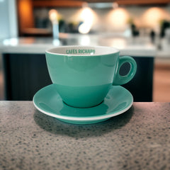 French Cafés Richard Classic Cappuccino Cup & Saucer Set - Light Green