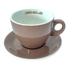 French Cafés Richard Classic Cappuccino Cup & Saucer Set - Light Brown