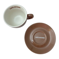 French Cafés Richard Classic Cappuccino Cup & Saucer Set - Light Brown