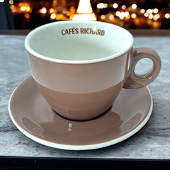 French Cafés Richard Classic Cappuccino Cup & Saucer Set - Light Brown