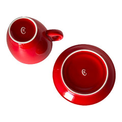 French Cafés Richard Classic Cappuccino Cup & Saucer Set - Red