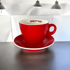 French Cafés Richard Classic Cappuccino Cup & Saucer Set - Red