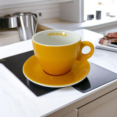 French Cafés Richard Classic Cappuccino Cup & Saucer Set - Yellow