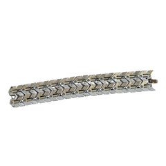 Vintage Cathe silver‑tone textured herringbone link bracelet