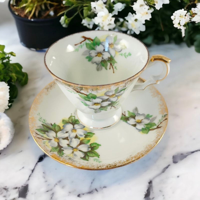 Vintage Celebrate Japan Hand-Painted China Dogwood Flower Tea Cup