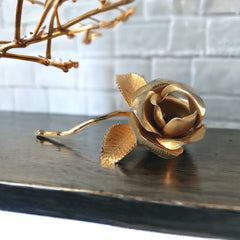 Vintage Cerrito Gold Plated Rose Brooch