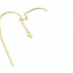 Vintage 1970s Christian Dior necklace featuring a luminous faux pearl pendant accented with pave rhinestones, suspended from a gold plated cobra chain with adjustable spring ring clasp and signed ChrDior © hang tag.
