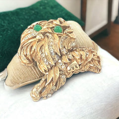 Vintage Ciner Rhinestones & Gold Tone Puppy Dog Brooch | Sparkly Rhinestones Textured Gold Tone Dog Pin | Dog Lover Unique Gift