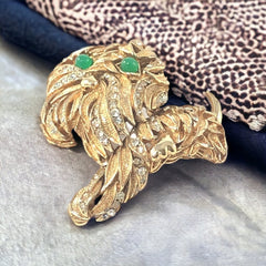 Vintage Ciner Rhinestones & Gold Tone Puppy Dog Brooch | Sparkly Rhinestones Textured Gold Tone Dog Pin | Dog Lover Unique Gift