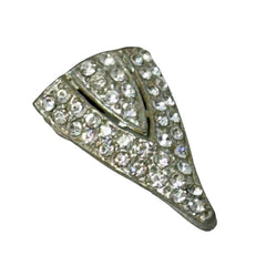 Vintage Art Deco Pave Rhinestones Triangle Small Dress Clip
