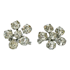 Vintage Sparkly Clear Rhinestones Floral Scatter Brooches