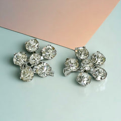 Vintage Sparkly Clear Rhinestones Floral Scatter Brooches