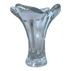 Vintage Signed Cofrac French Mid-Century Modern Sculptural Translucent Art Glass Vase