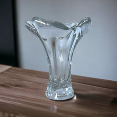 Vintage Signed Cofrac French Mid-Century Modern Sculptural Translucent Art Glass Vase