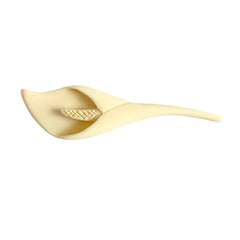 Cream molded celluloid calla lily statement brooch with textured spadix.